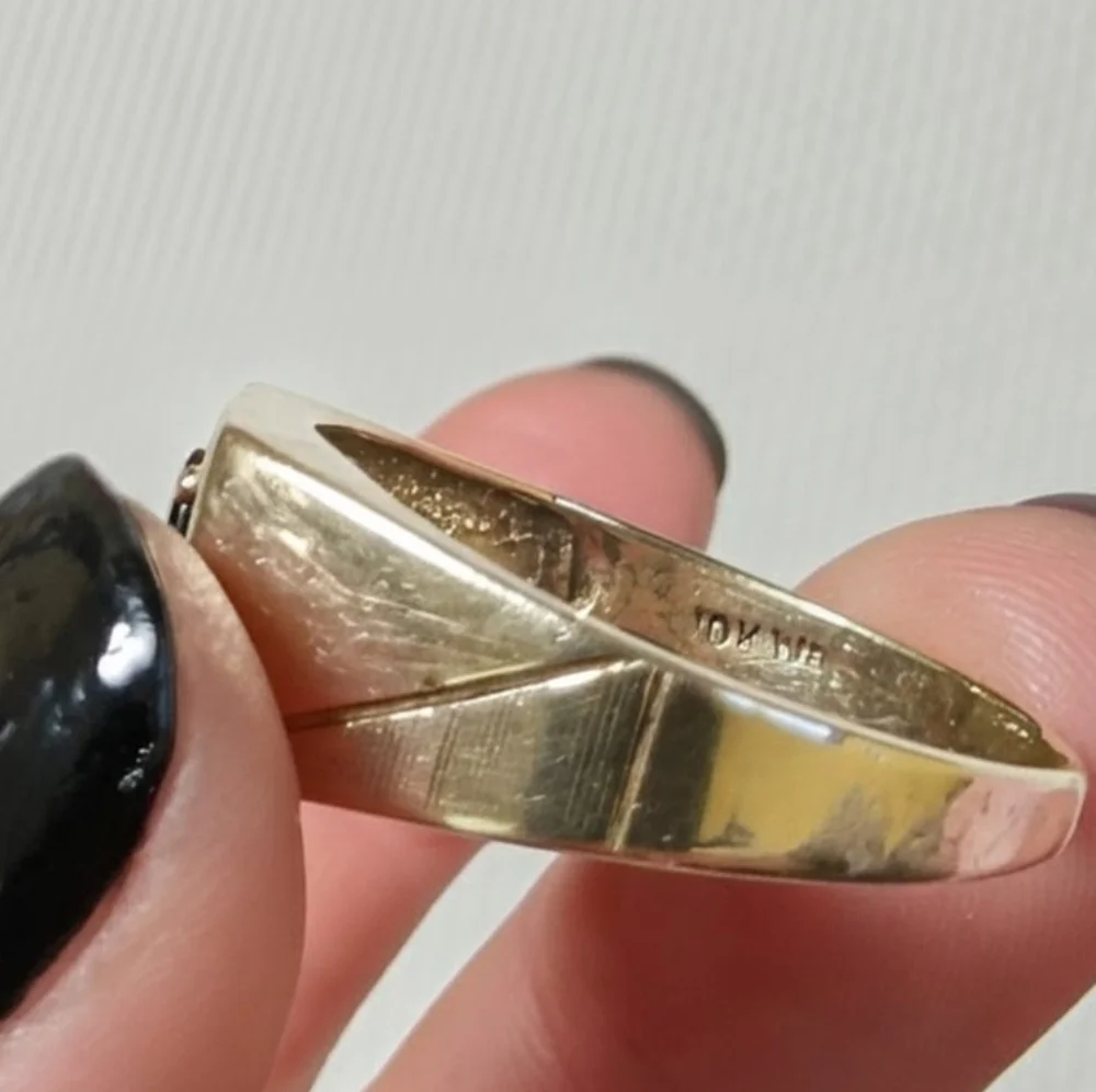 Vtg 1912 Weinman Brothers 10k sapphire solid Gold ring diamond accents  3.7g